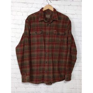Orvis Men's 2XL Thick Plaid Flannel Red Green Heavyweight Long Sleeve Jacket